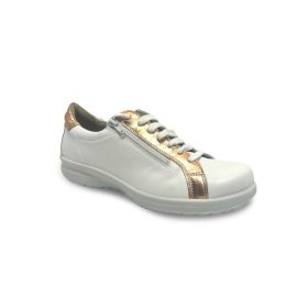 Polly Ipoly női bőr, utcai, kényelmi félcipő, fehér - rosegold   Polly Ipoly női bőr, utcai, kényelmi félcipő, fehér - rosegold