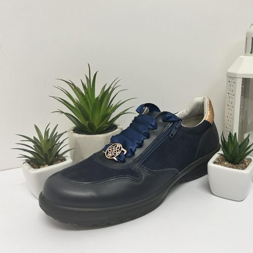 Polly Ipoly női bőr, utcai kényelmi félcipő - sötétkék