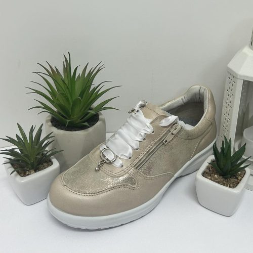 Polly Ipoly női bőr, utcai kényelmi félcipő - pezsgő