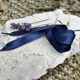 Szatén cipőfűző, kék, 110 cm